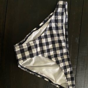 NWT bikini bottom S navy white gingham